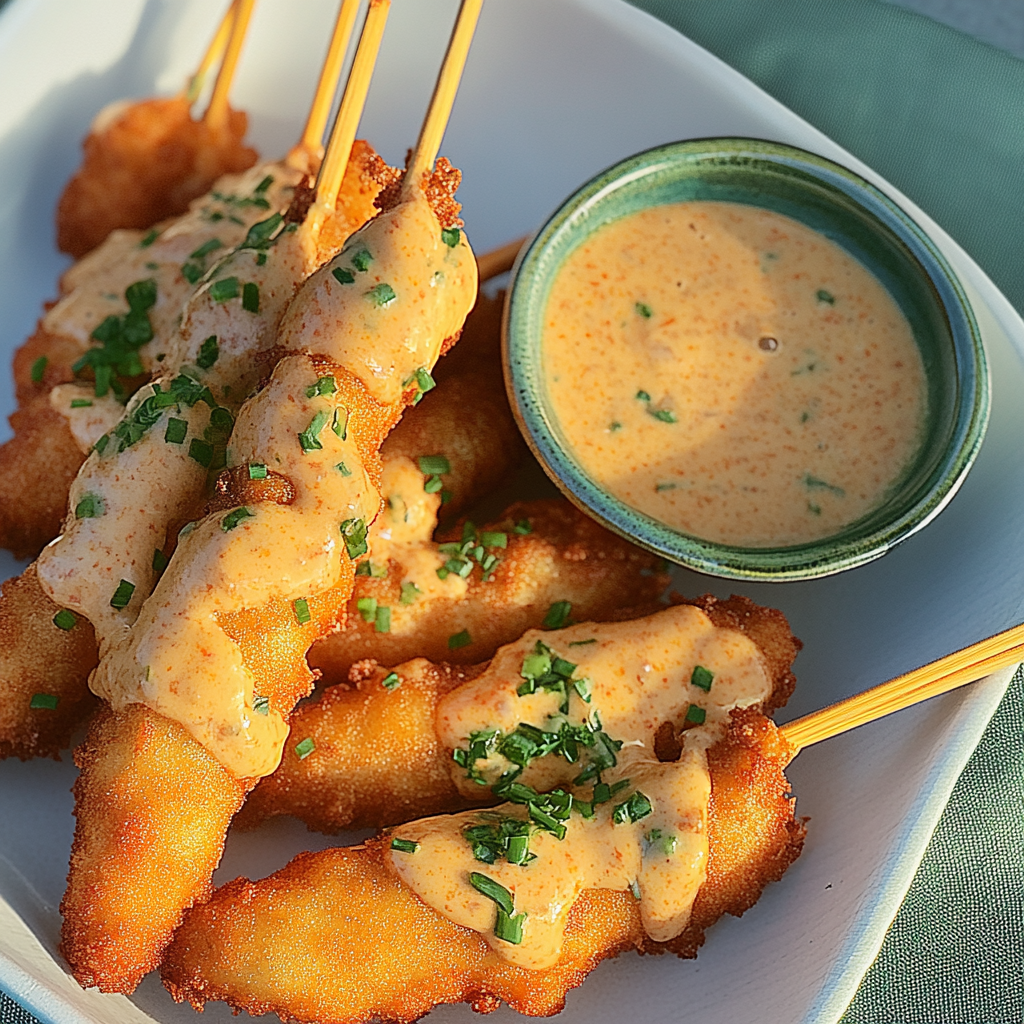 Recipe preparation for Shrimp Crab Nacho Corn Dogs