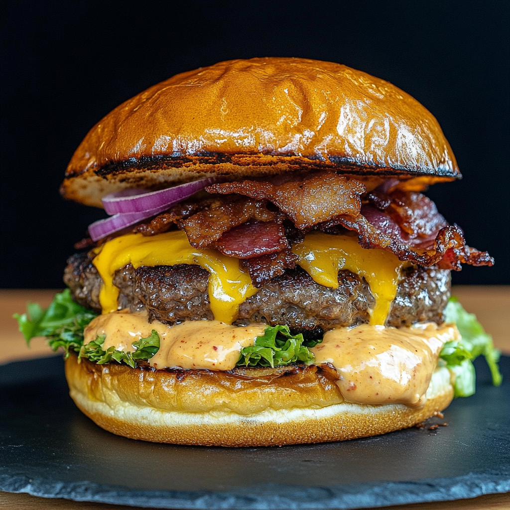Recipe preparation for Crispy Smash Burgers with Bacon Mayo
