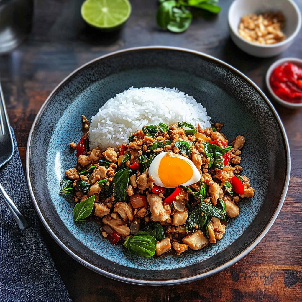 Recipe preparation for Pad Kra Pao Thai Holy Basil Stir-Fry