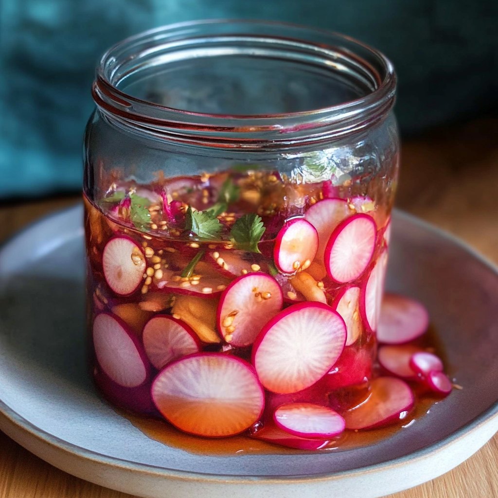 Recipe preparation for Refrigerator Pickled Radishes