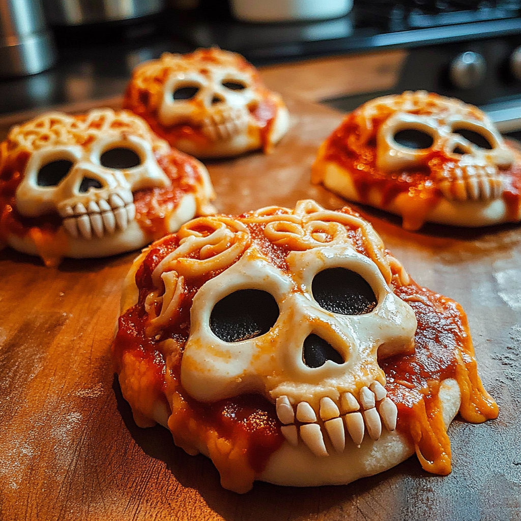 Recipe preparation for Pizza Skulls: 7 Spooky Treats for Halloween Fun