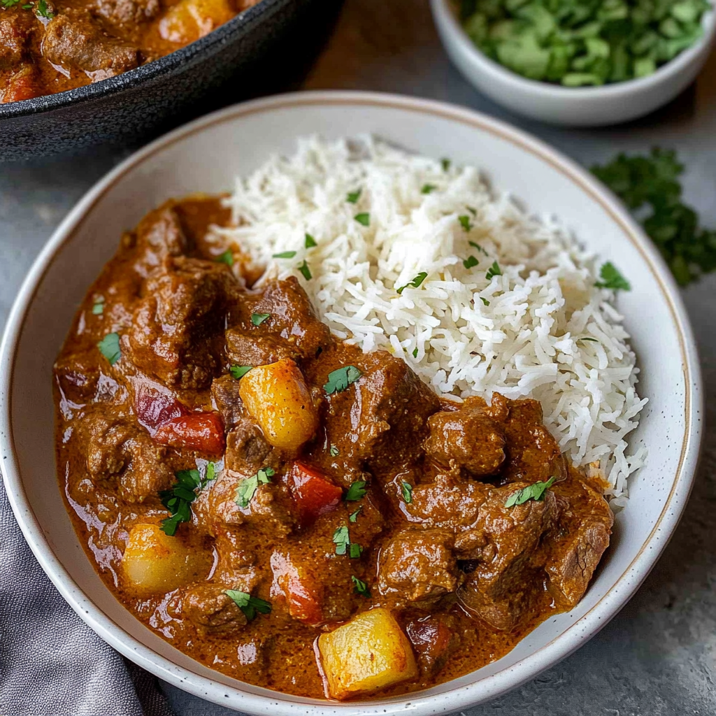 Recipe preparation for Slow Cooker Beef Coconut Curry