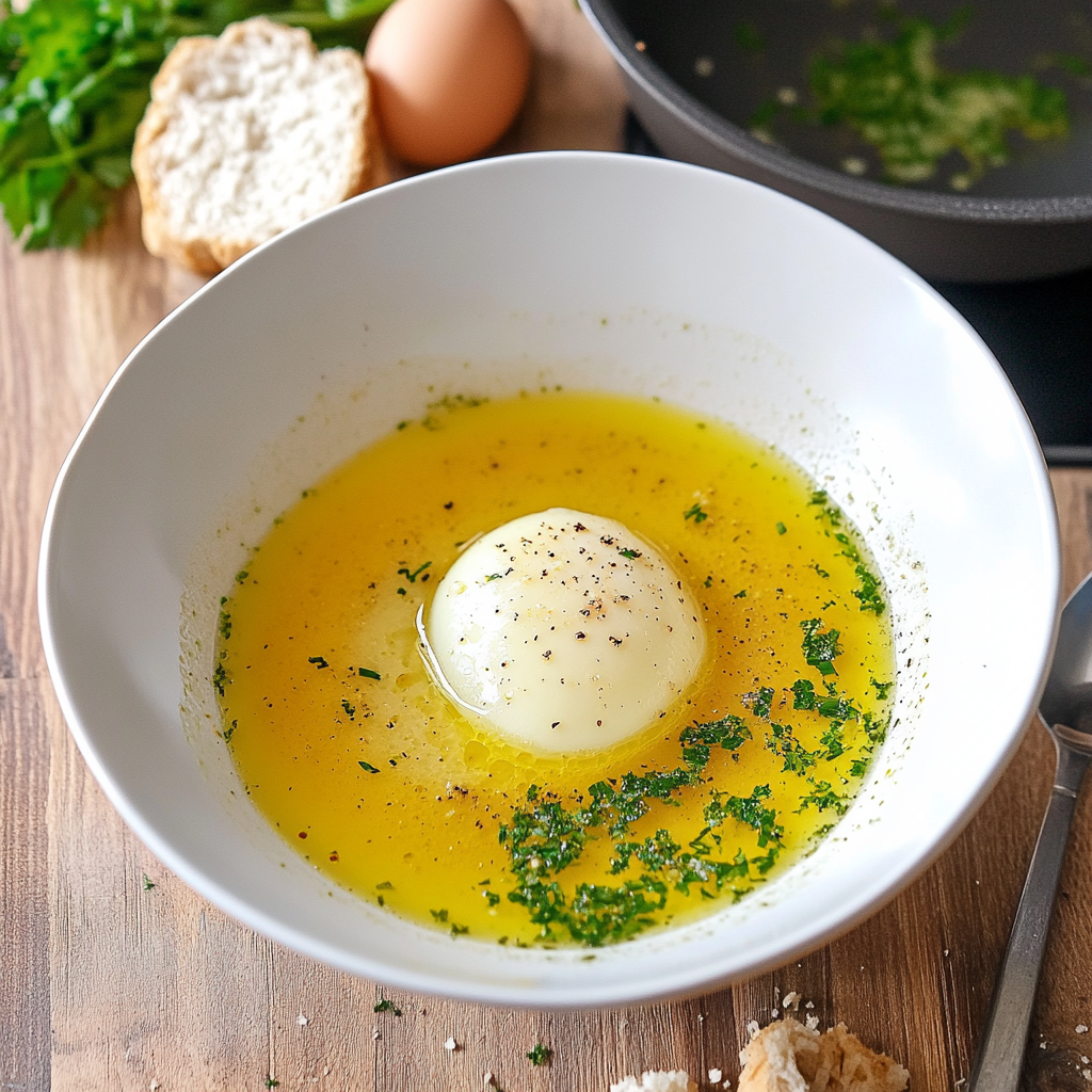 Recipe preparation for Egg & Garlic Soup
