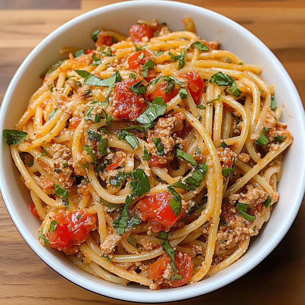 Recipe preparation for Taco Spaghetti Recipe