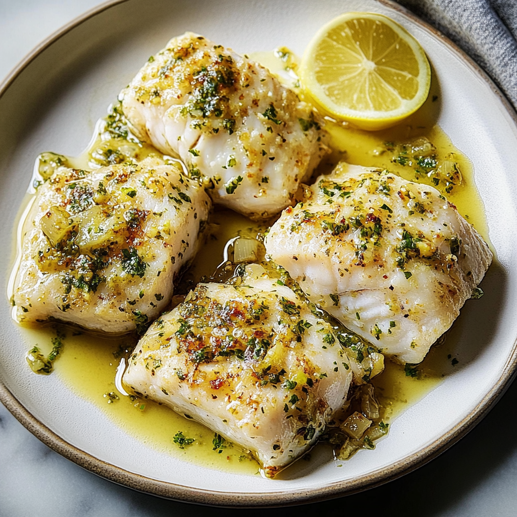 Recipe preparation for Garlic Butter Baked Cod