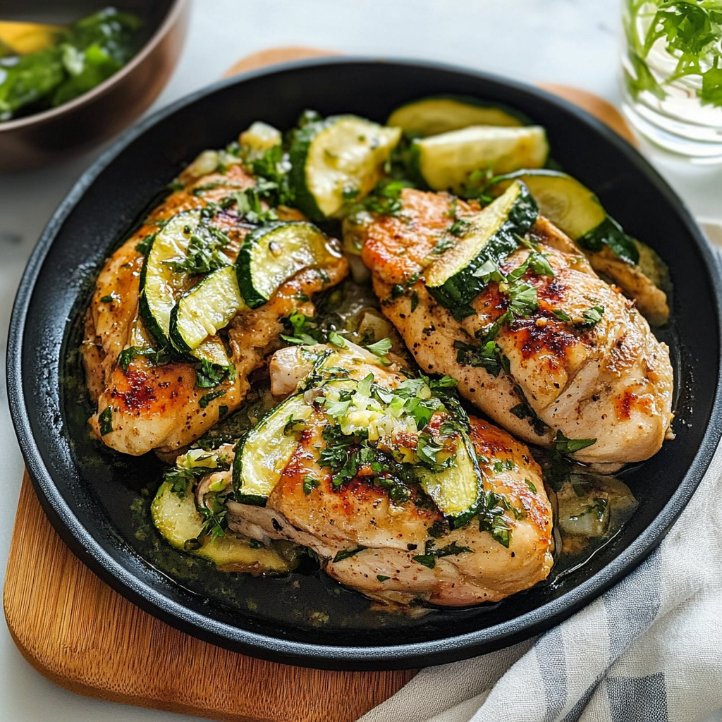 Recipe preparation for Paprika Zucchini Chicken