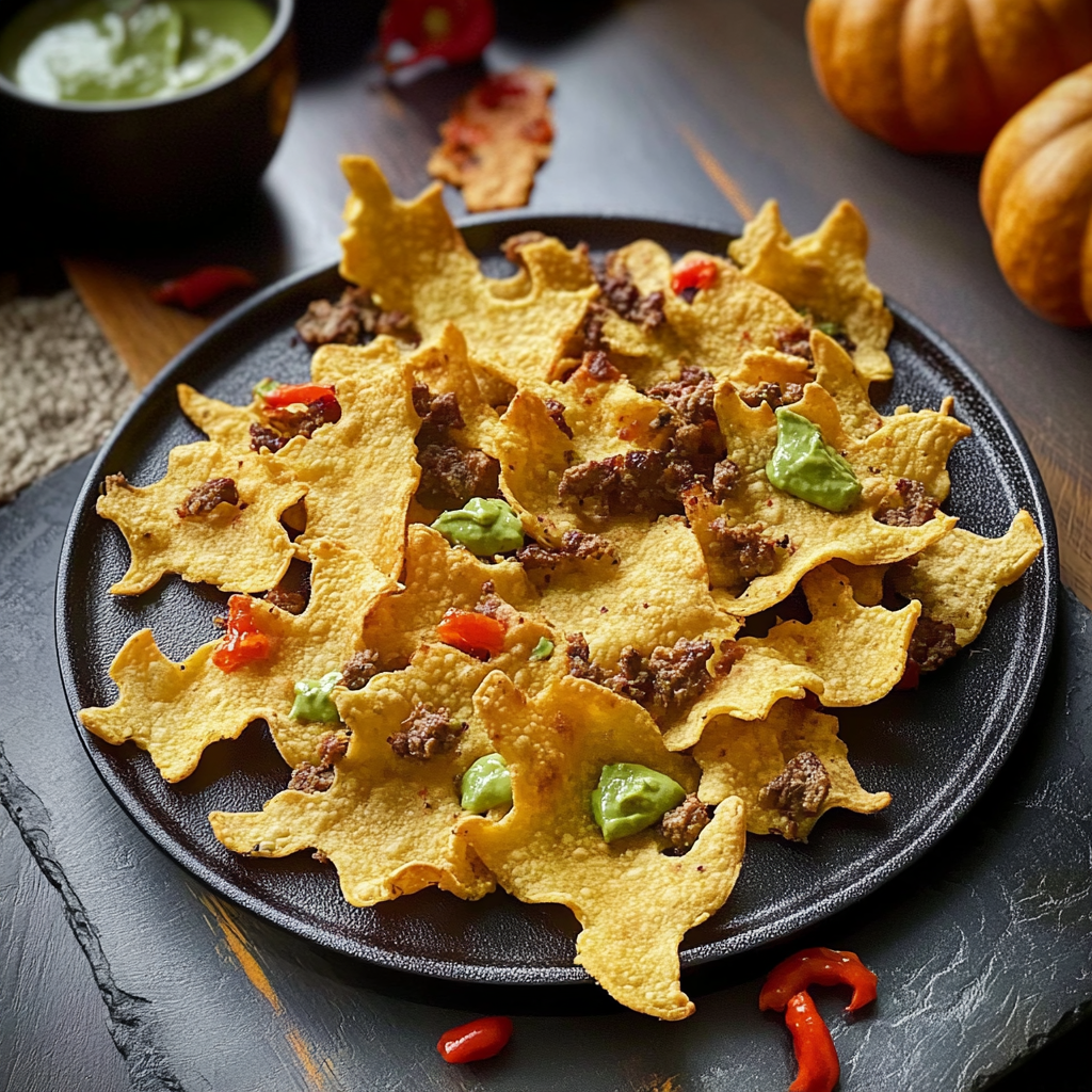 Recipe preparation for Halloween Nachos