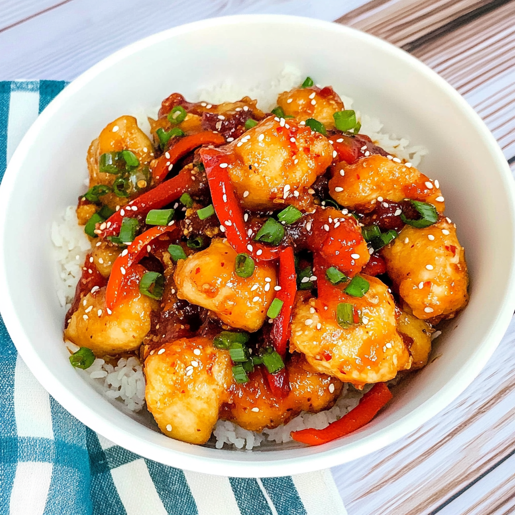 Recipe preparation for Quick Sweet Chili Chicken Bowl Recipe