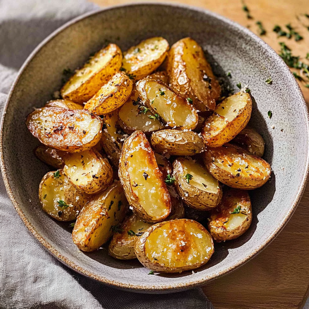 Recipe preparation for Crispy Garlic Butter Potatoes