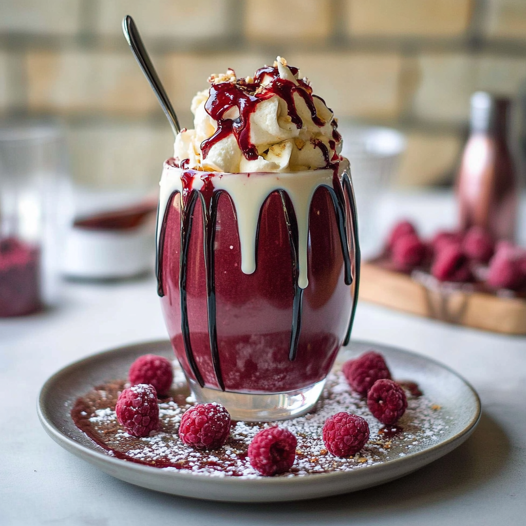Recipe preparation for Vampire Bite Red Wine Milkshake
