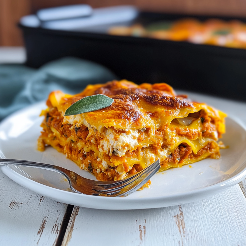 Recipe preparation for Pumpkin Lasagna