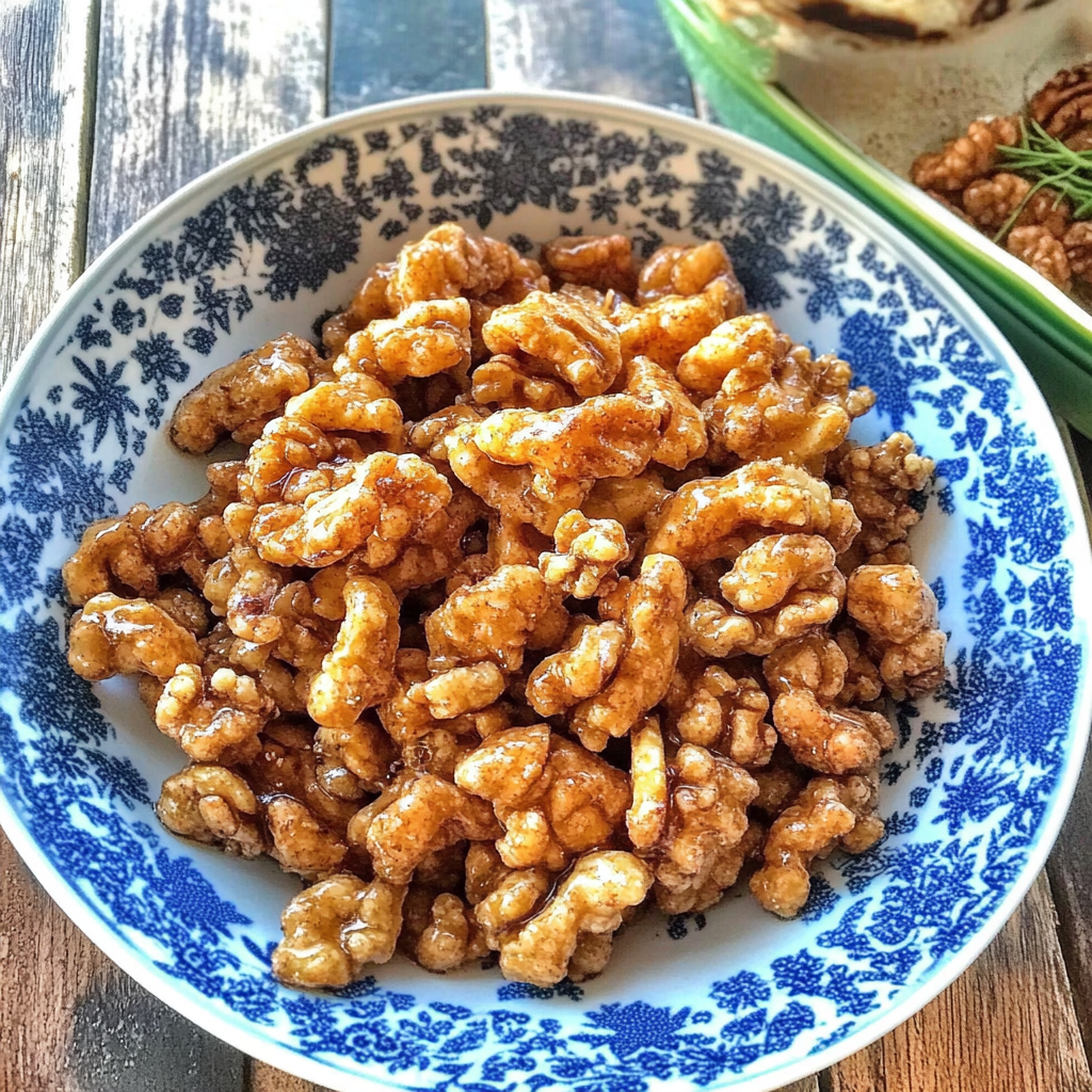Recipe preparation for Spiced Roasted Walnuts