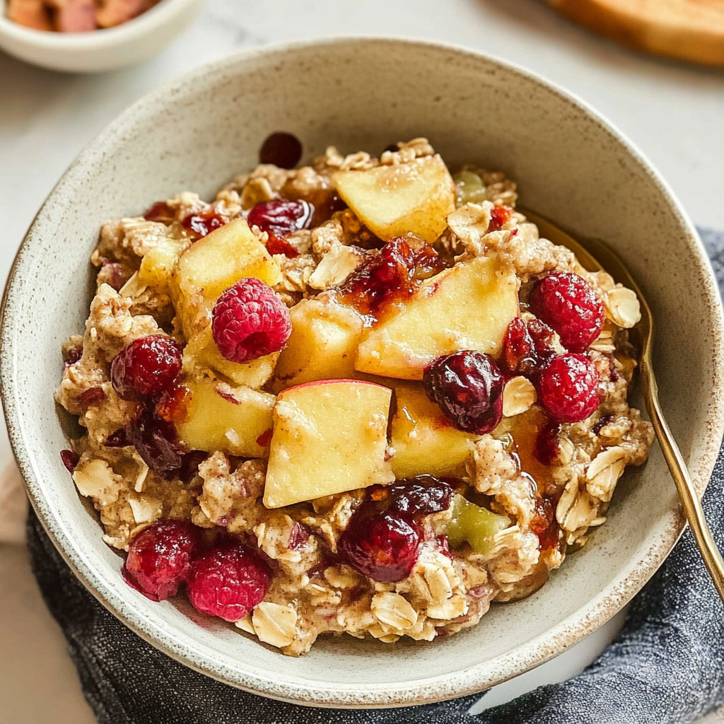 Recipe preparation for High‑Fiber Apple‑Cranberry Baked Oats