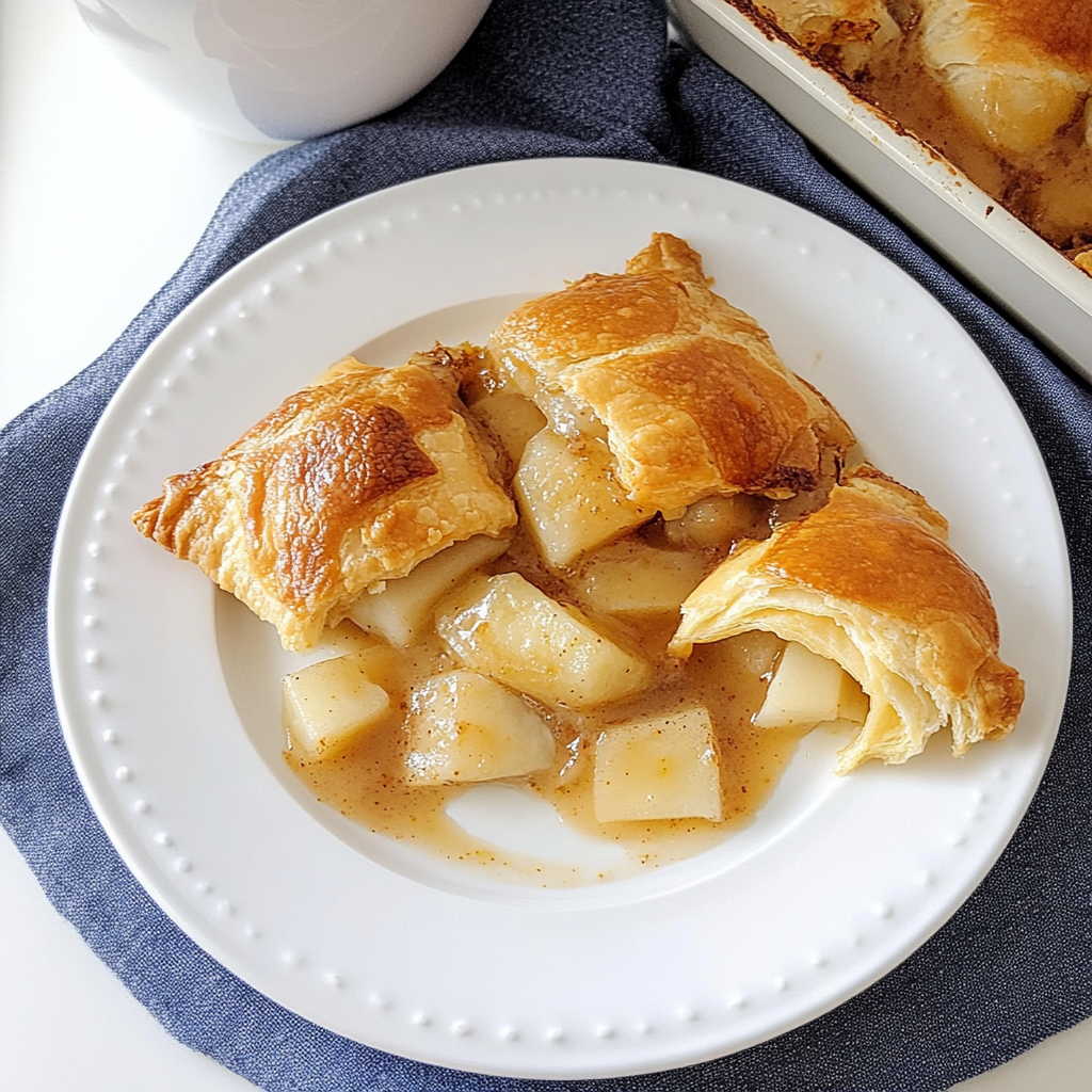 Recipe preparation for Apple Cheddar Crescent Casserole