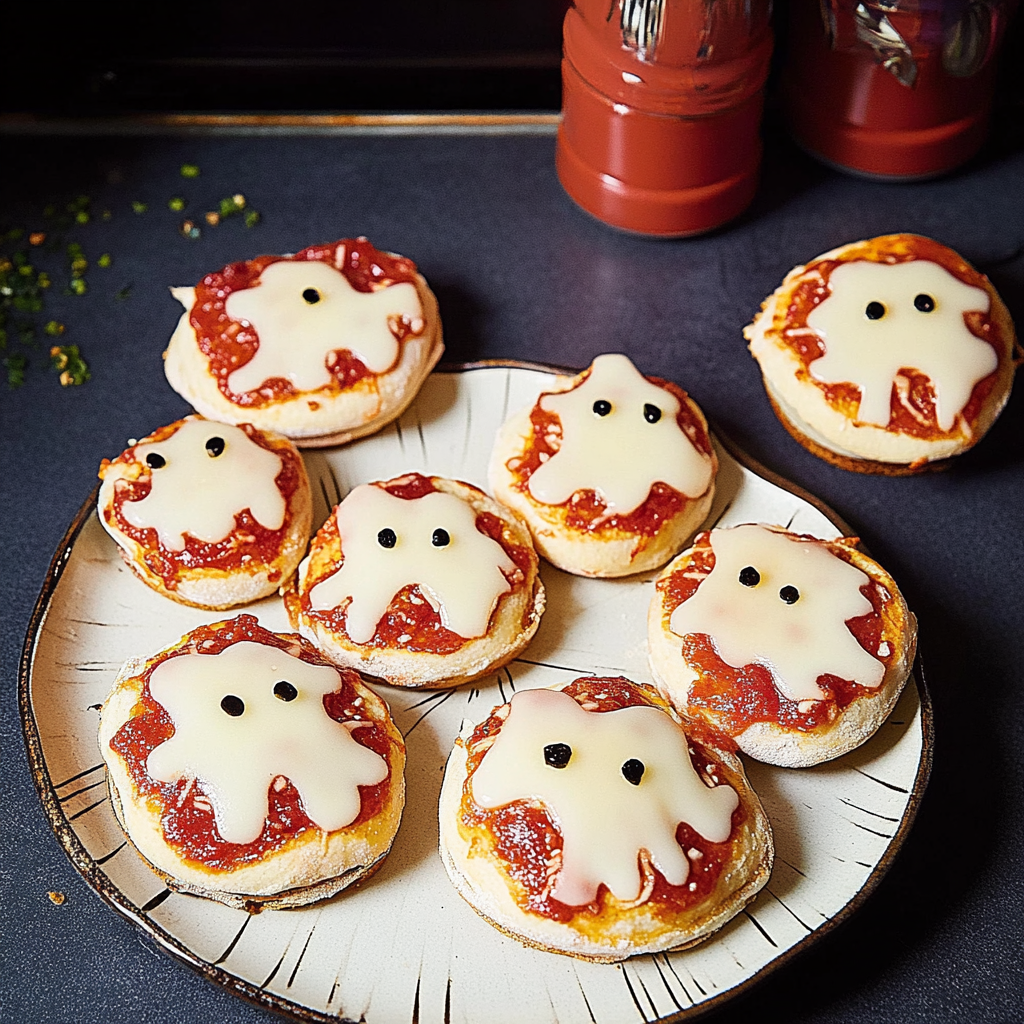 Recipe preparation for Ghost Pizza Bagels