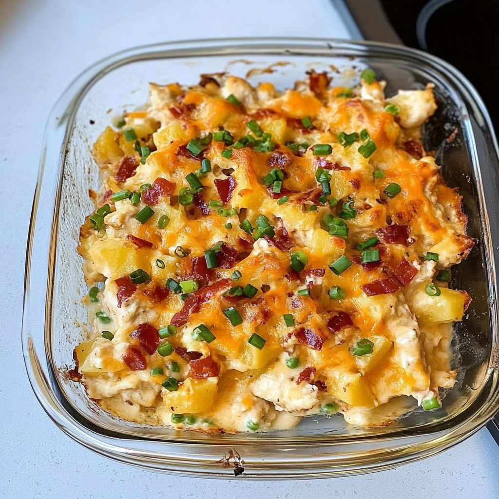 Recipe preparation for Ranch Chicken Potato Casserole
