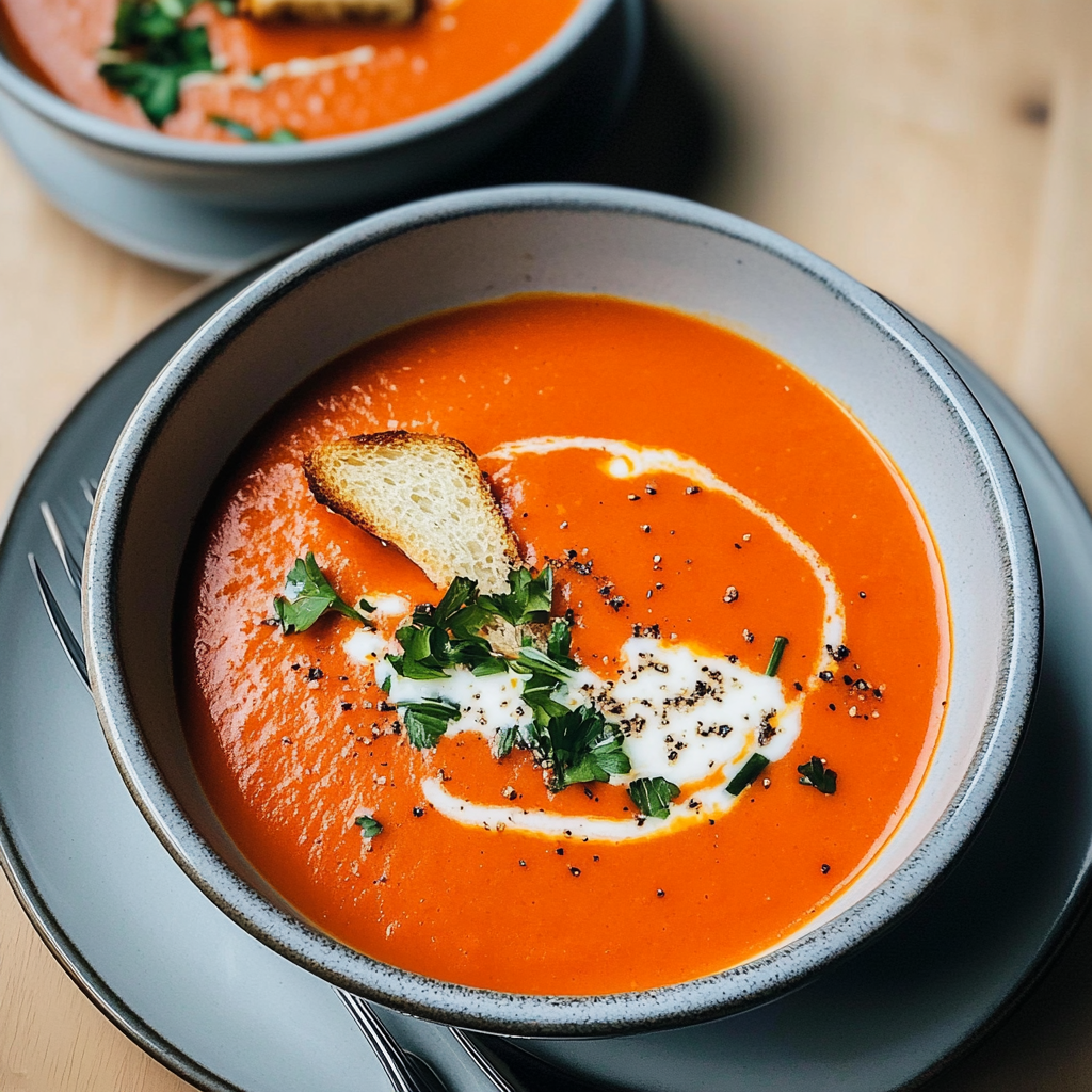 Recipe preparation for Easy Roasted Tomato Soup
