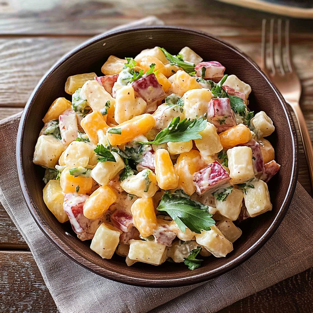 Recipe preparation for Creamy Vegetable Salad