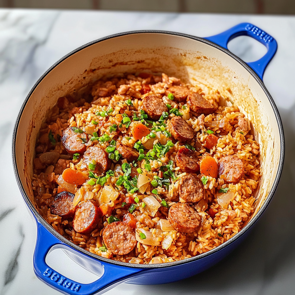 Recipe preparation for wild rice and sausage skillet