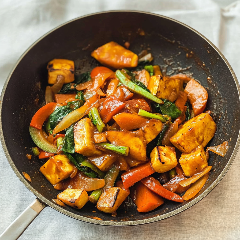 Recipe preparation for autumn vegetable stir fry