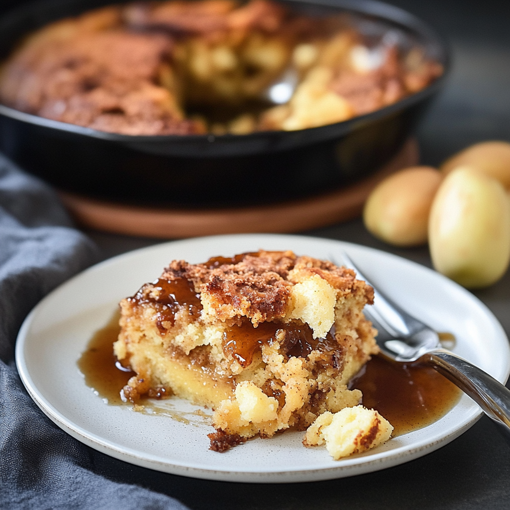 Recipe preparation for Cinnamon Maple Dump Cake