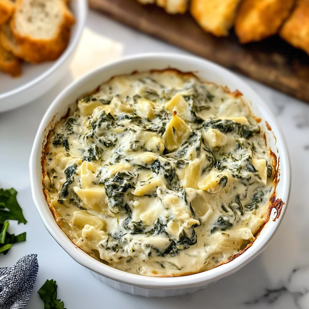 Recipe preparation for slow cooker spinach artichoke dip