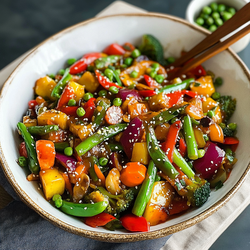 Recipe preparation for Vegetable stir fry