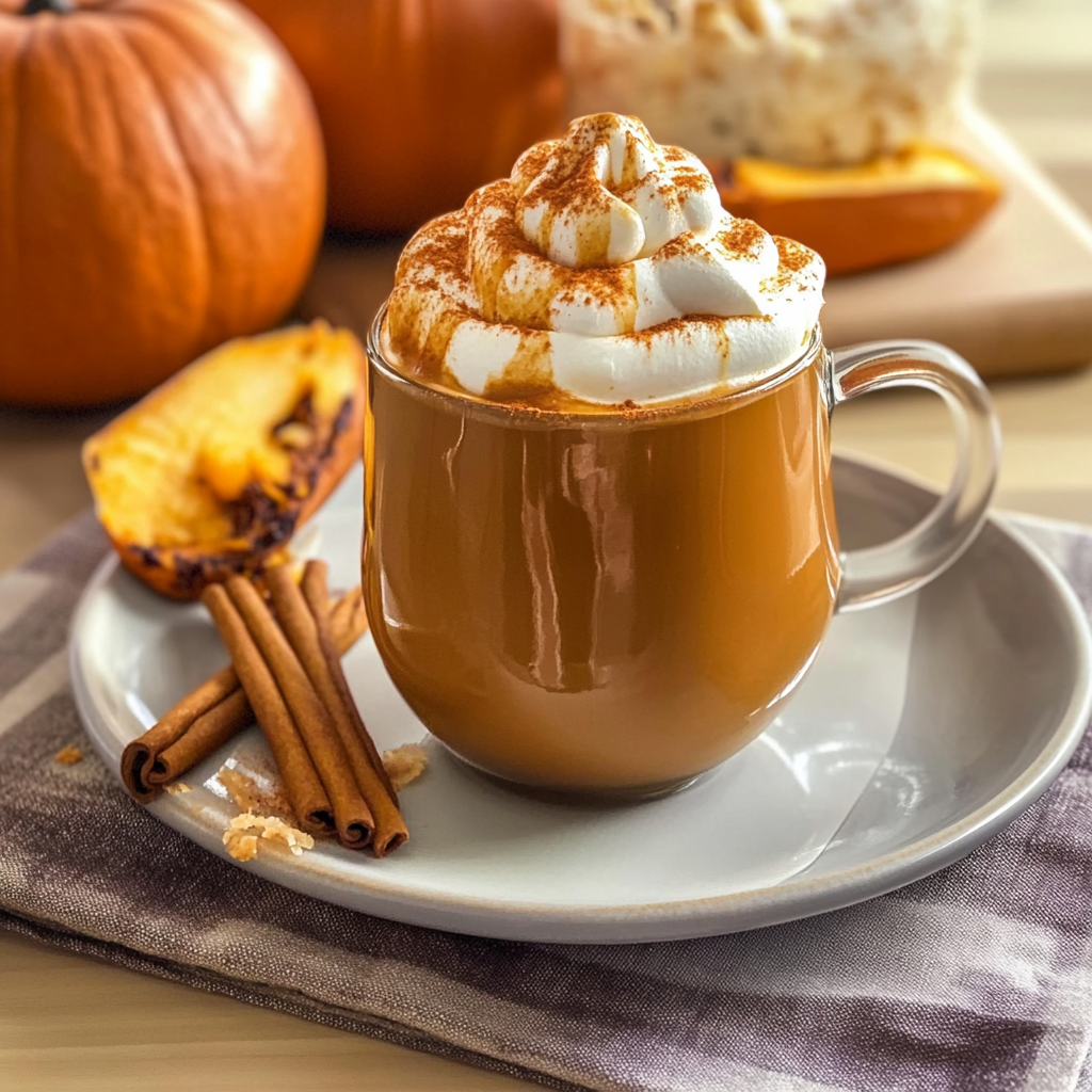 Recipe preparation for Pumpkin-Spice Latte (with real squash!)
