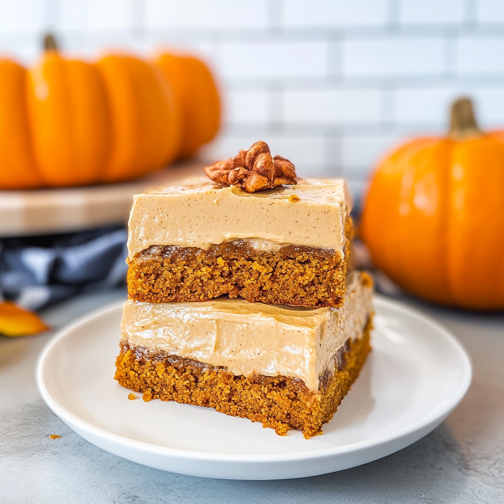 Recipe preparation for Pumpkin Bars with Brown Sugar Frosting
