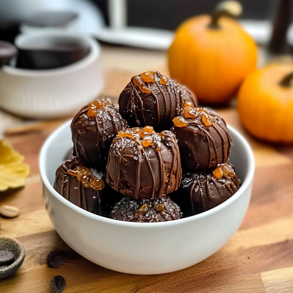 Recipe preparation for Healthy Pumpkin Truffles