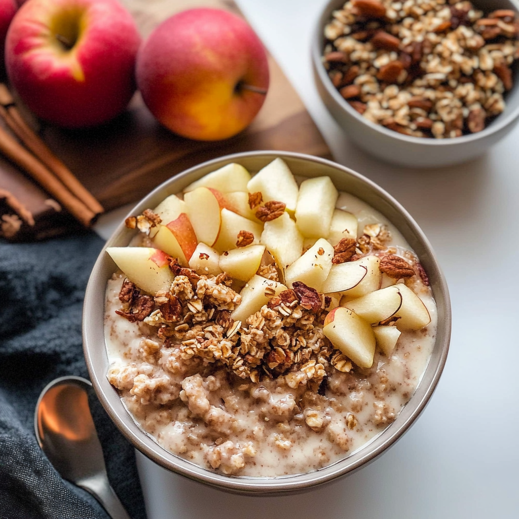 Recipe preparation for Cottage Cheese and Apple Breakfast Parfait