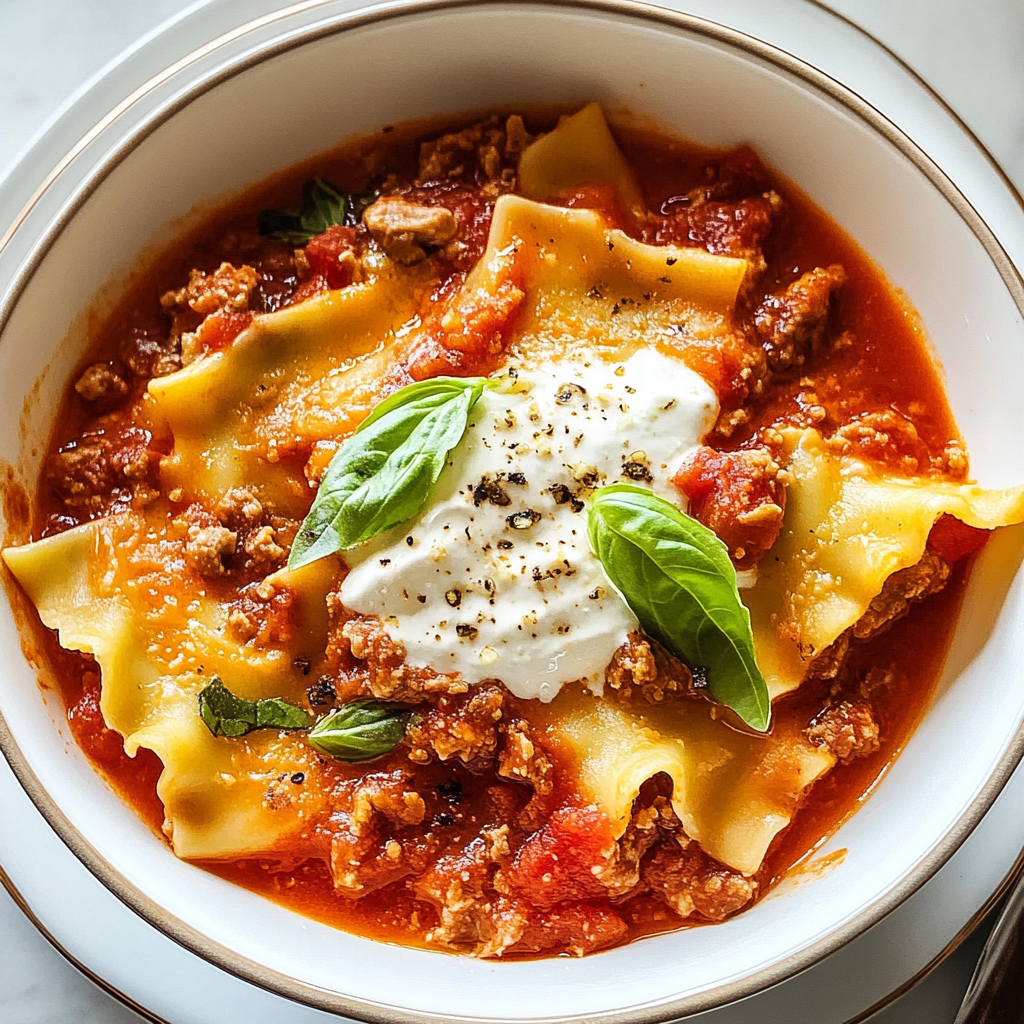 Recipe preparation for delicious lasagna soup