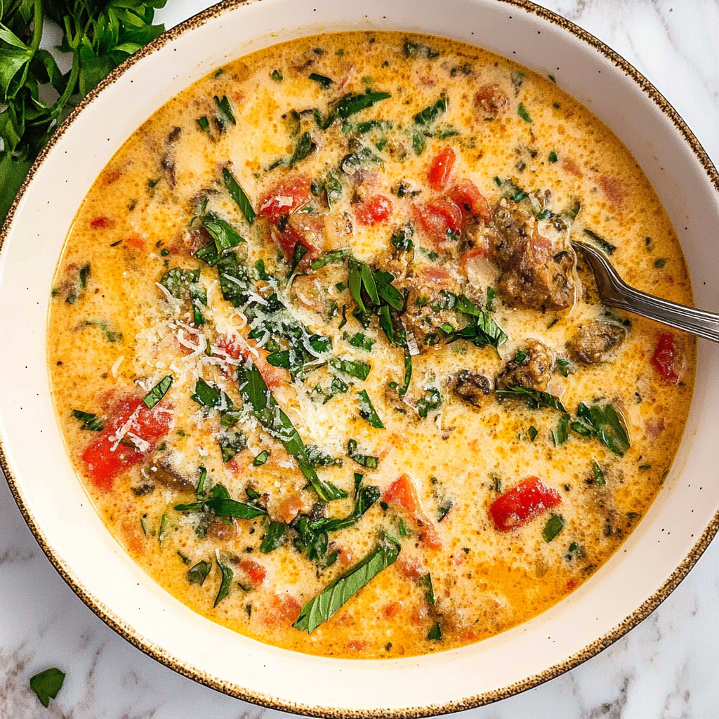 Recipe preparation for keto Tuscan soup