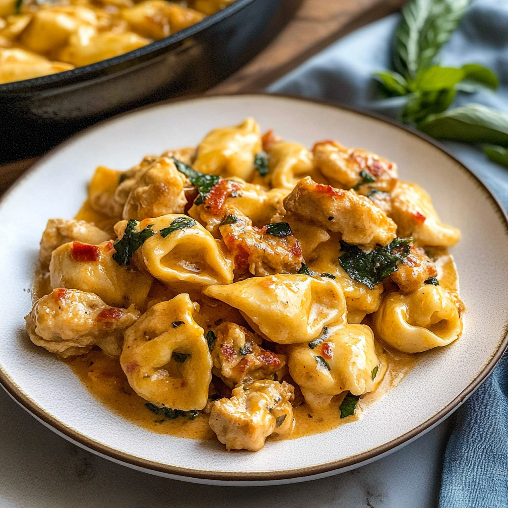 Recipe preparation for 30-minute marry me chicken with tortellini