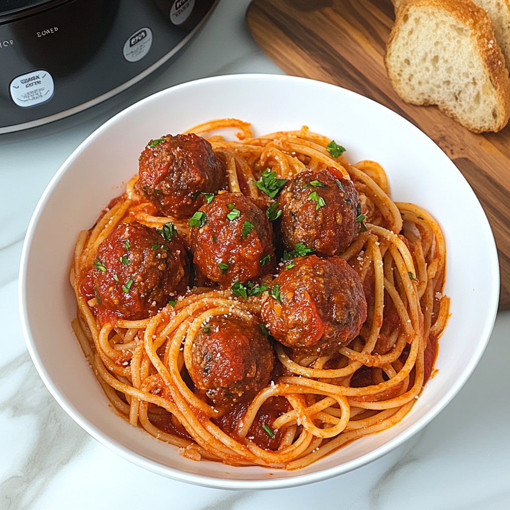 Recipe preparation for Instant Pot Spaghetti and meatballs