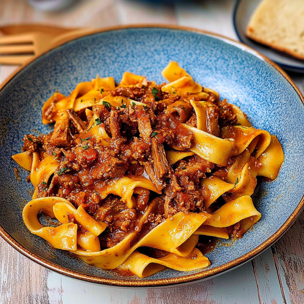 Recipe preparation for Wild Boar Ragù with Pappardelle