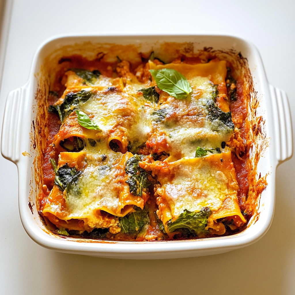 Recipe preparation for Sweet Potato & Kale Lasagna