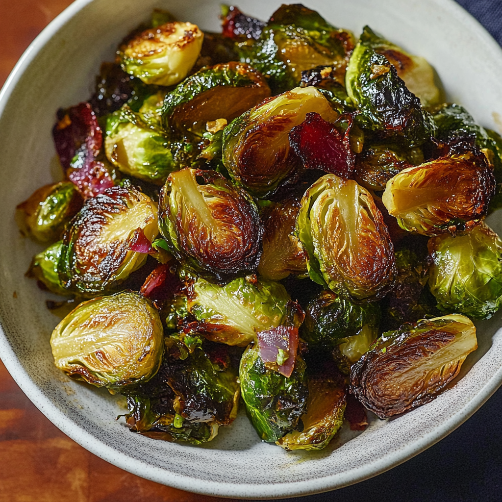Recipe preparation for Roasted Brussel Sprouts with Maple
