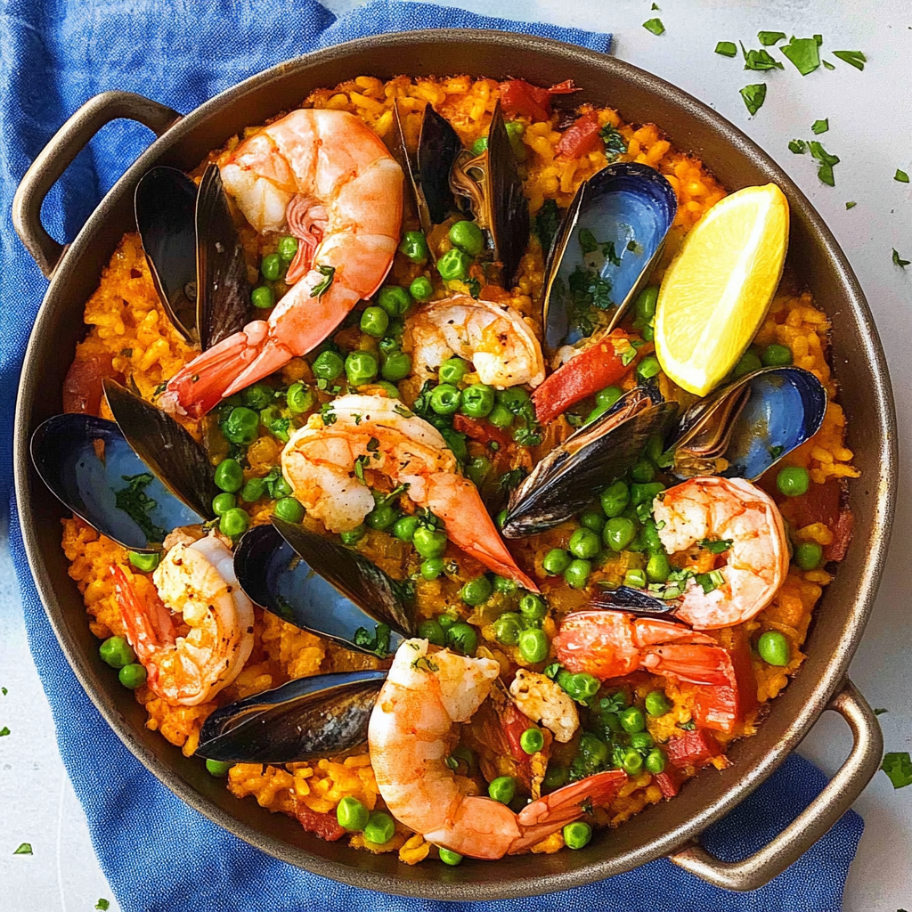 Recipe preparation for Winter Seafood Paella