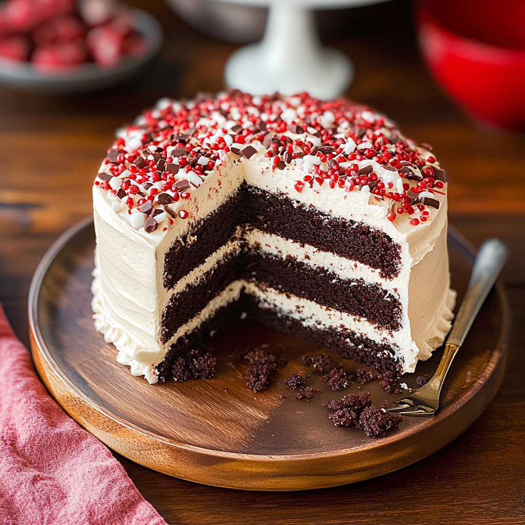 Recipe preparation for Chocolate Peppermint Cake