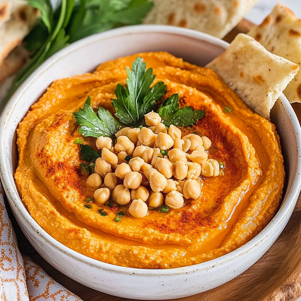 Recipe preparation for Pumpkin Hummus