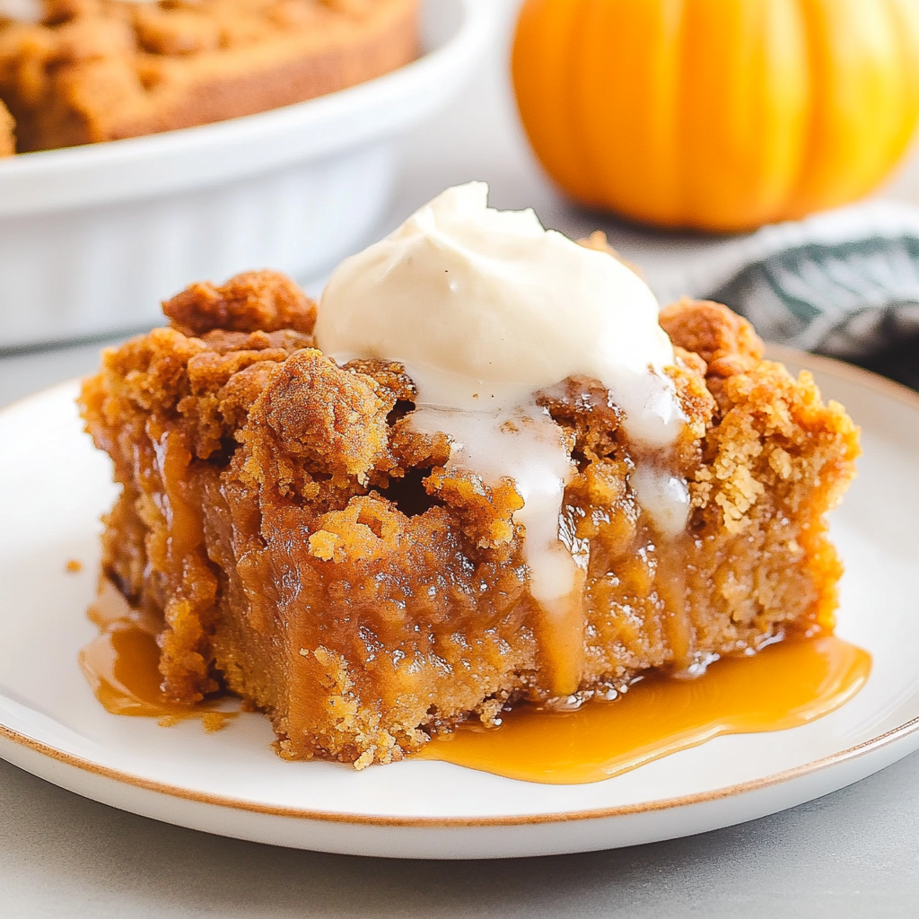 Recipe preparation for pumpkin dump cake