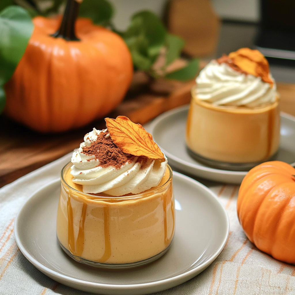 Recipe preparation for no-bake pumpkin mousse cups
