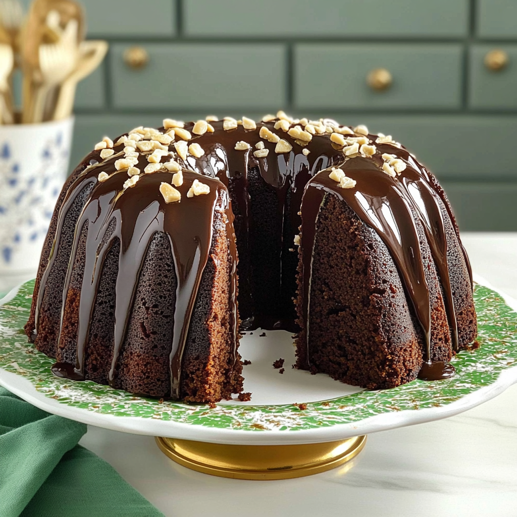 Recipe preparation for Texas Sheet Cake Bundt Cake