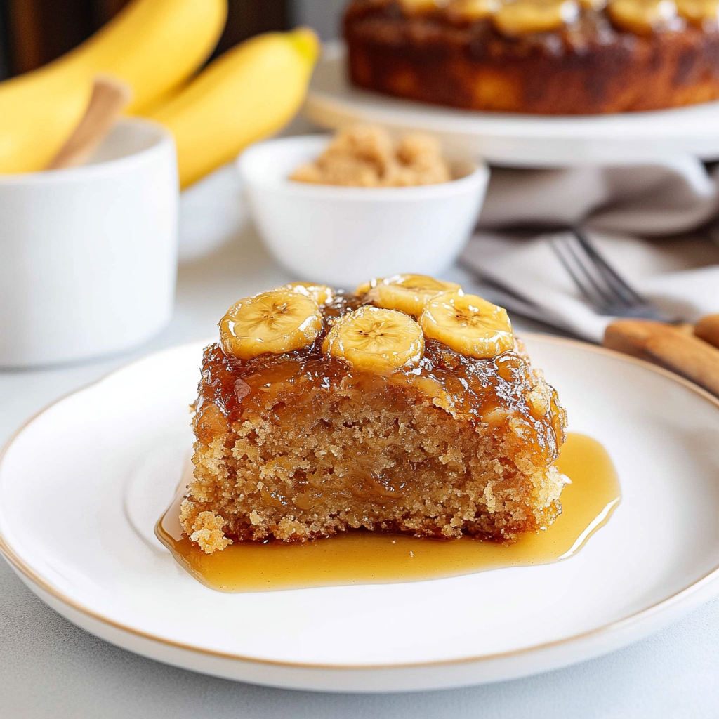 Recipe preparation for Banana Upside Down Cake