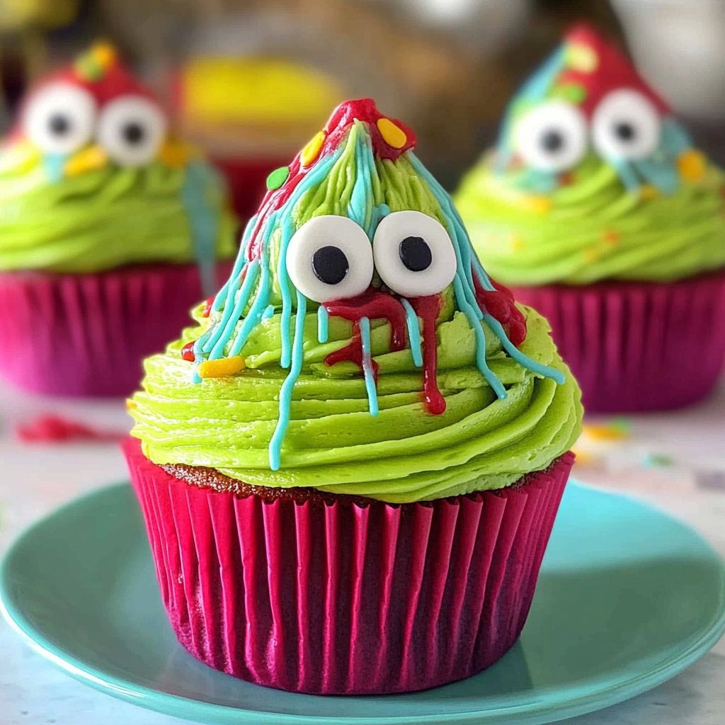 Recipe preparation for Grinch Cupcakes