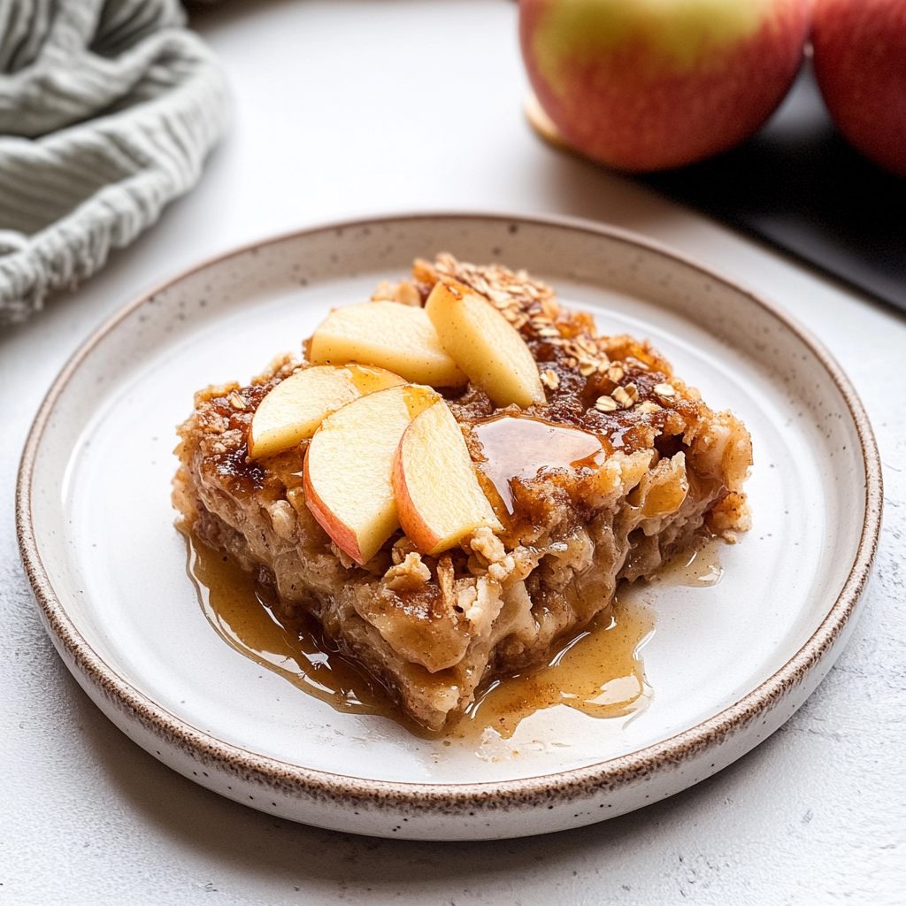 Recipe preparation for Healthy Apple Cinnamon Baked Oatmeal