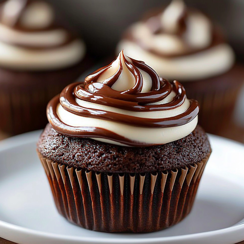 Recipe preparation for chocolate coffee cream cupcakes