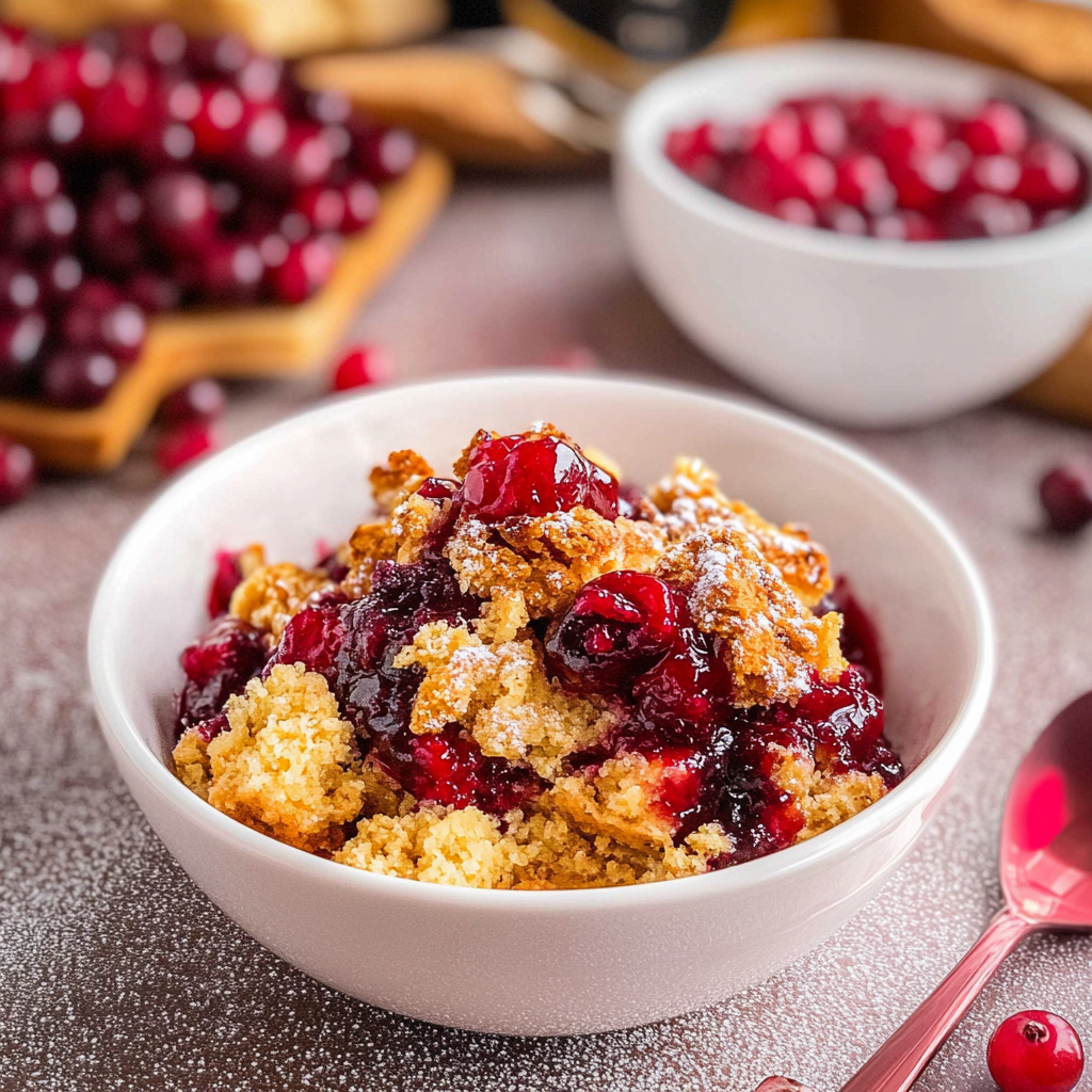 Recipe preparation for Cranberry Orange Dump Cake