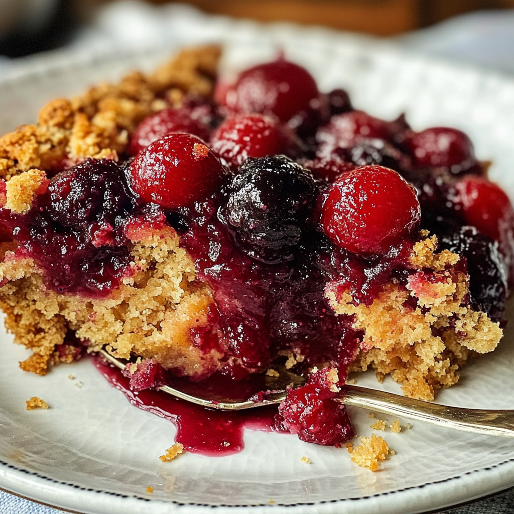 Recipe preparation for Cranberry Dump Cake